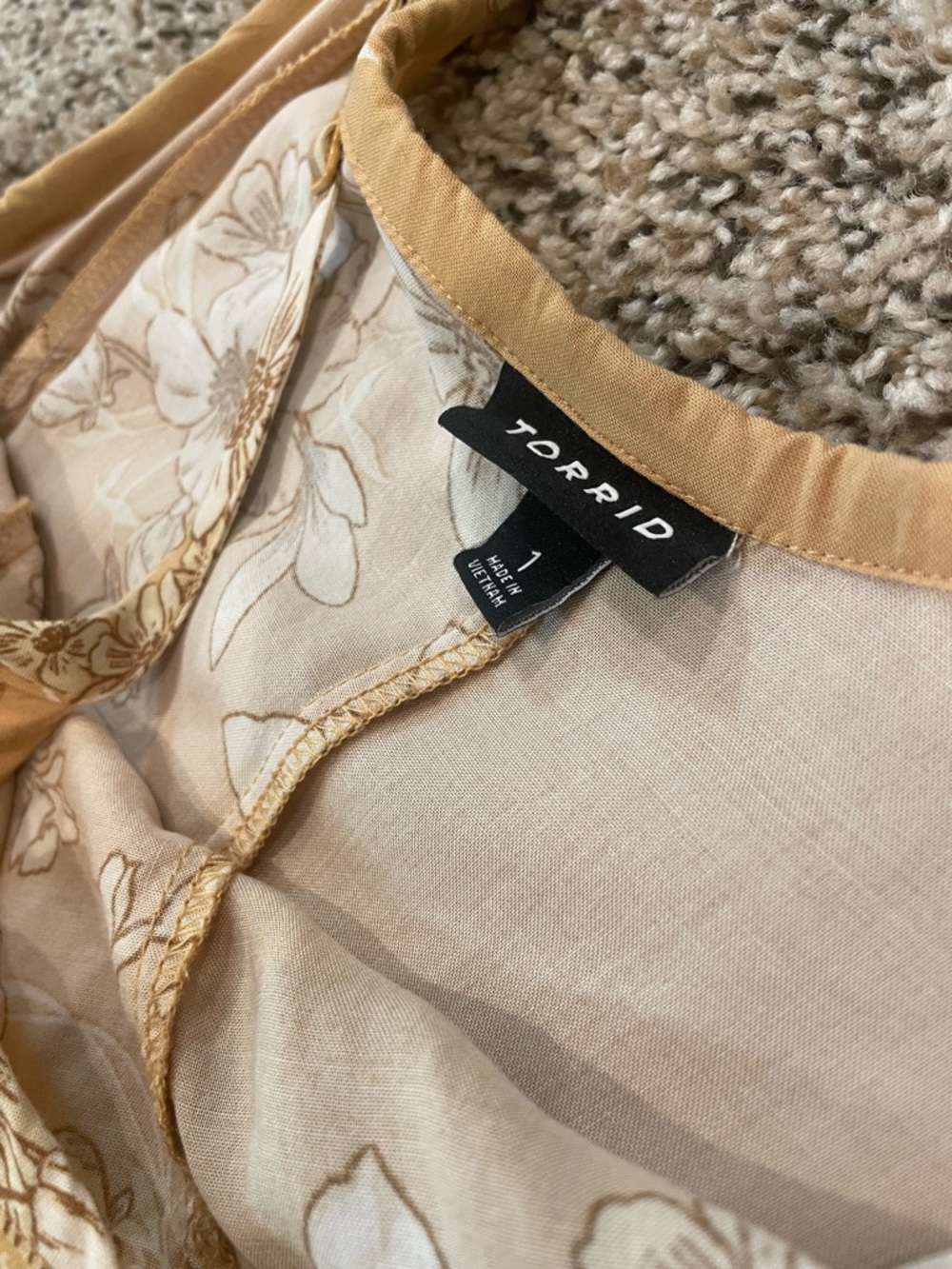 torrid Gold Floral Maxi Dress with White Print and pockets - Picture 10 of 16